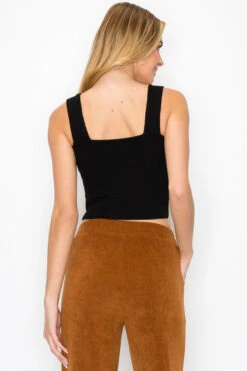 Women’s Seamless Textured Crop Tank -Selected Women's Clothing Store SML634 BLK. 3 l