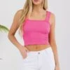 Women’s Seamless Textured Crop Tank -Selected Women's Clothing Store SML634 HPK