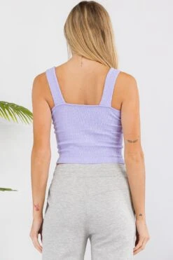 Women’s Seamless Textured Crop Tank -Selected Women's Clothing Store SML634 LAV 827JG017 HGR 3