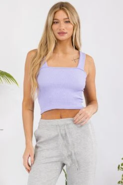 Women’s Seamless Textured Crop Tank -Selected Women's Clothing Store SML634 LAV 827JG017 HGR 9