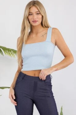 Women’s Seamless Textured Crop Tank -Selected Women's Clothing Store SML634 LBL