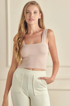 Women’s Seamless Textured Crop Tank -Selected Women's Clothing Store SML634 LPK l