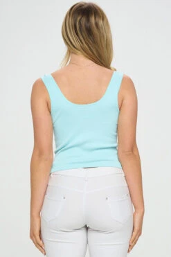 Women's Reversible Seamless Solid Ribbed Tank -Selected Women's Clothing Store SML636 BBL 3 l