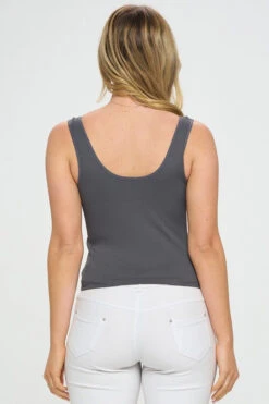 Women's Reversible Seamless Solid Ribbed Tank -Selected Women's Clothing Store SML636 CHA 3 l