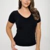 Plus Size Women’s Essential Reversible Seamless Short Sleeve Top -Selected Women's Clothing Store SML639P BLK 4