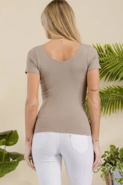 Women’s Essential Reversible Seamless Short Sleeve Top -Selected Women's Clothing Store SML639 LMO 3
