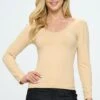 Seamless Long Sleeve Top -Selected Women's Clothing Store SML640 NUD