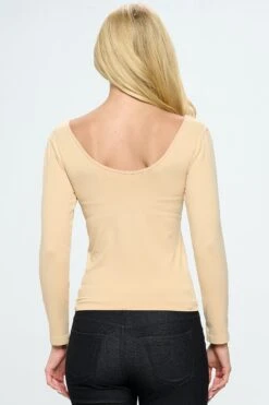 Seamless Long Sleeve Top -Selected Women's Clothing Store SML640 NUD 3