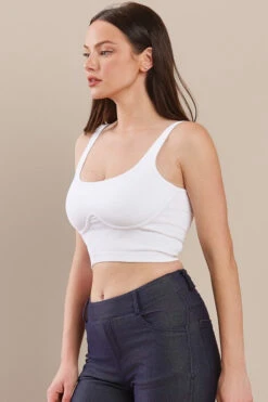 Seamless Serenity Tank -Selected Women's Clothing Store SML648 WHT 2 l