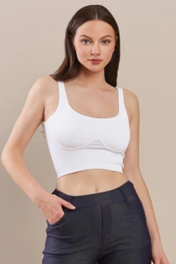 Seamless Serenity Tank -Selected Women's Clothing Store SML648 WHT l