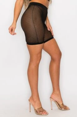 Women's Sheer Fishnet Biker Shorts -Selected Women's Clothing Store SML650 BLK SML825FN001 BLK 3