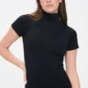 Essential Seamless Mock Neck Top -Selected Women's Clothing Store SML651 BLK l