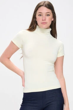 Essential Seamless Mock Neck Top -Selected Women's Clothing Store SML651 IVY l