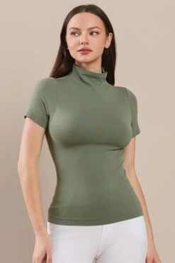 Essential Seamless Mock Neck Top -Selected Women's Clothing Store SML651 SOL l