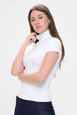 Essential Seamless Mock Neck Top -Selected Women's Clothing Store SML651 WHT 2 l
