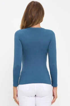 Women’s Essential Seamless Long Sleeve Top -Selected Women's Clothing Store SML656 DEM 817JN285 WHT 5