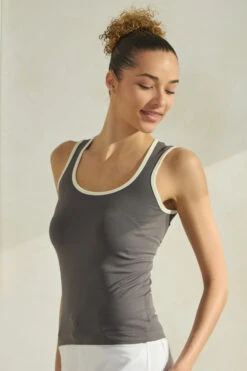Women’s Ringer Seamless Tank Top -Selected Women's Clothing Store SML658 CHAIVY 827JN285 WHT.jpg 13