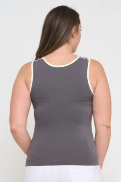 Plus Size Women’s Ringer Seamless Tank Top -Selected Women's Clothing Store SML658P CHAIVY 827JN251P WHT 6