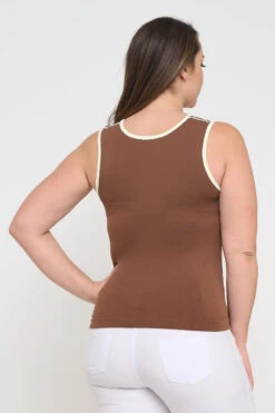 Plus Size Women’s Ringer Seamless Tank Top -Selected Women's Clothing Store SML658P COFIVY 827JN251P WHT 6