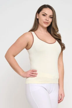 Plus Size Women’s Ringer Seamless Tank Top -Selected Women's Clothing Store SML658P IVYMCH 827JN251P WHT 5
