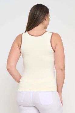 Plus Size Women’s Ringer Seamless Tank Top -Selected Women's Clothing Store SML658P IVYMCH 827JN251P WHT 6