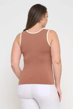 Plus Size Women’s Ringer Seamless Tank Top -Selected Women's Clothing Store SML658P MCHIVY 827JN251P WHT 6