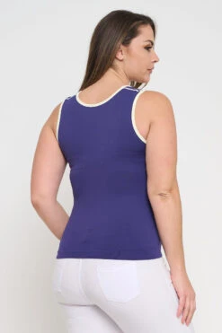 Plus Size Women’s Ringer Seamless Tank Top -Selected Women's Clothing Store SML658P MNBIVY 827JN251P WHT 6