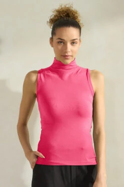 Plus Size Women’s Mock Neck Seamless Tank Top -Selected Women's Clothing Store SML659 FUS 817NPT005 FUS 2 LENGTH EDIT