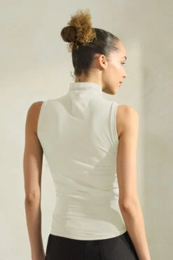 Plus Size Women’s Mock Neck Seamless Tank Top -Selected Women's Clothing Store SML659 IVY 817NPT005 BLK 17 EDITED BACK