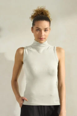 Plus Size Women’s Mock Neck Seamless Tank Top -Selected Women's Clothing Store SML659 IVY 817NPT005 IVY 2 LENGTH EDIT