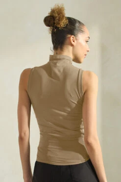 Plus Size Women’s Mock Neck Seamless Tank Top -Selected Women's Clothing Store SML659 LMO 817NPT005 BLK 17 EDITED BACK