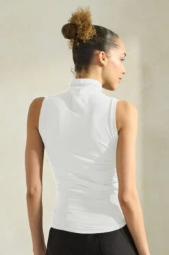 Plus Size Women’s Mock Neck Seamless Tank Top -Selected Women's Clothing Store SML659 WHT 817NPT005 BLK 17 EDITED BACK