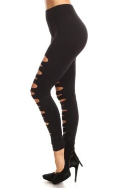 Ripped And Distressed Seamless Leggings -Selected Women's Clothing Store SML827013 BLK 2 84242b91 6778 4bb8 afa0 9d70a2484000