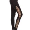 Stylish Destruction Knit Leggings -Selected Women's Clothing Store SML827017 BLK