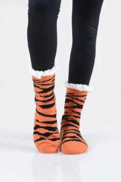 Animal Striped Faux Sherpa Thermal Christmas Slipper Socks -Selected Women's Clothing Store TMSK027 01 1