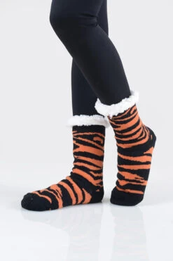 Animal Striped Faux Sherpa Thermal Christmas Slipper Socks -Selected Women's Clothing Store TMSK027 02