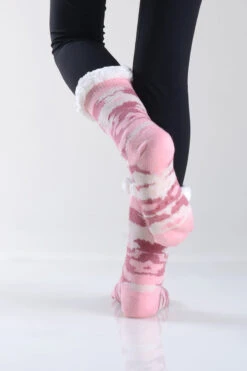 Camouflage Faux Sherpa Thermal Christmas Slipper Socks