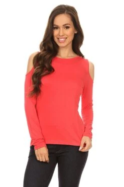 Give The Cold Shoulder Top -Selected Women's Clothing Store TP1001 COR 2 d288dccc d1e0 4e10 be55 7a21f8caa57b