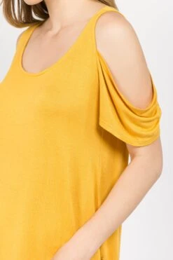 Give 'em The Cold Shoulder Top -Selected Women's Clothing Store TP1041 GLD. 5