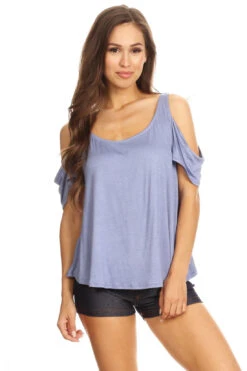 Give 'em The Cold Shoulder Top -Selected Women's Clothing Store TP1041 U SBL 2