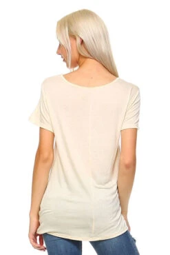 What A Twist Knotted Hem Tunic Top -Selected Women's Clothing Store TP1048 CRE 3 FS