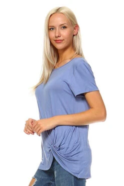 What A Twist Knotted Hem Tunic Top -Selected Women's Clothing Store TP1048 DEM 2 FS