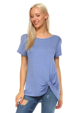 What A Twist Knotted Hem Tunic Top