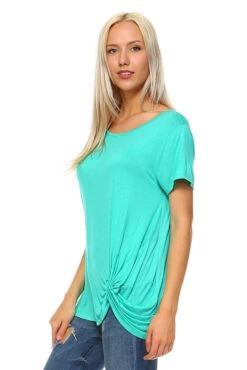 What A Twist Knotted Hem Tunic Top -Selected Women's Clothing Store TP1048 MNT 2 FS