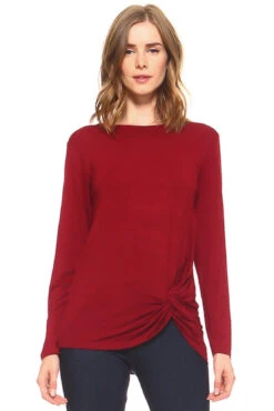 Tied Up In Knots Twisted Hem Knit Top