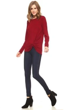 Tied Up In Knots Twisted Hem Knit Top -Selected Women's Clothing Store TP1055 WND 6