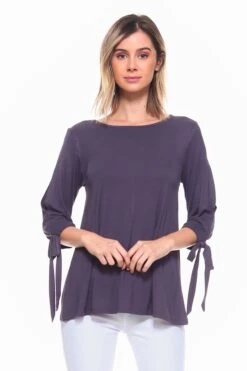 Breezy Open Sleeve Tie Up Top -Selected Women's Clothing Store TP1059 CHA