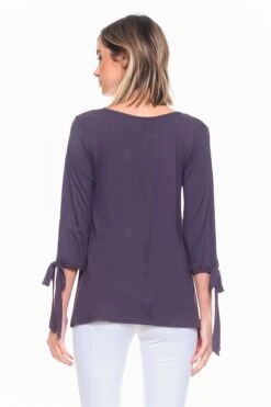 Breezy Open Sleeve Tie Up Top -Selected Women's Clothing Store TP1059 CHA 3