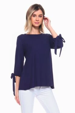 Breezy Open Sleeve Tie Up Top -Selected Women's Clothing Store TP1059 NBL
