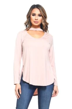A Little Of Your Love Choker Tunic Top -Selected Women's Clothing Store TP1062 CAMEL